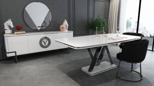 Versace Yemek Odası Takımı ( Beyaz) 